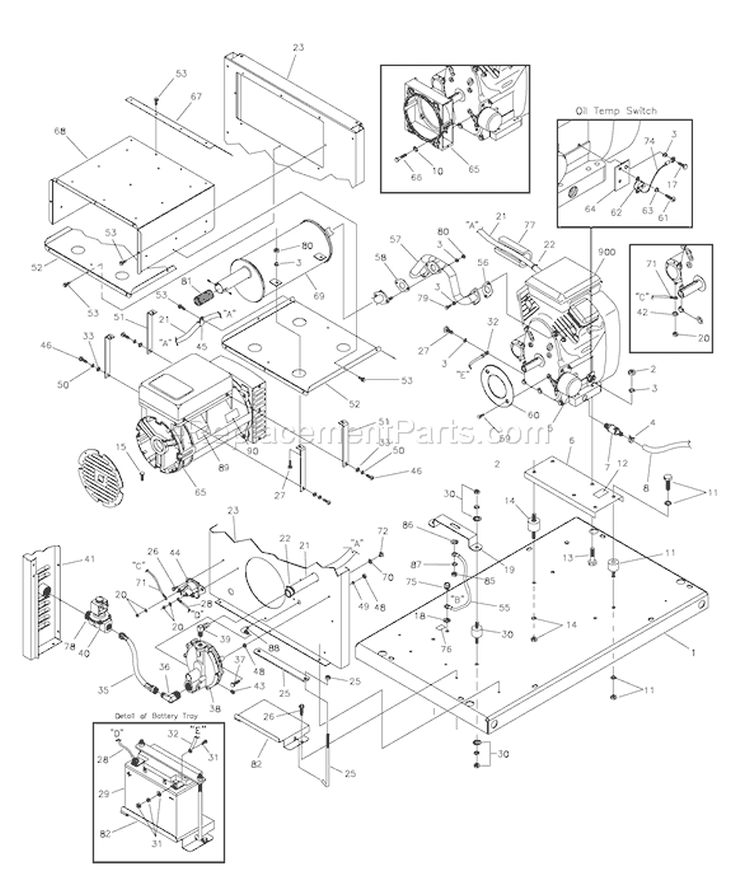 Page E Diagram and Parts List for 1815-0  Briggs and Stratton Generator